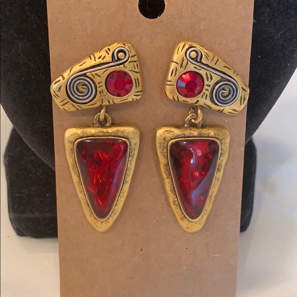 Chico’s chunky geometric bold statement earrings